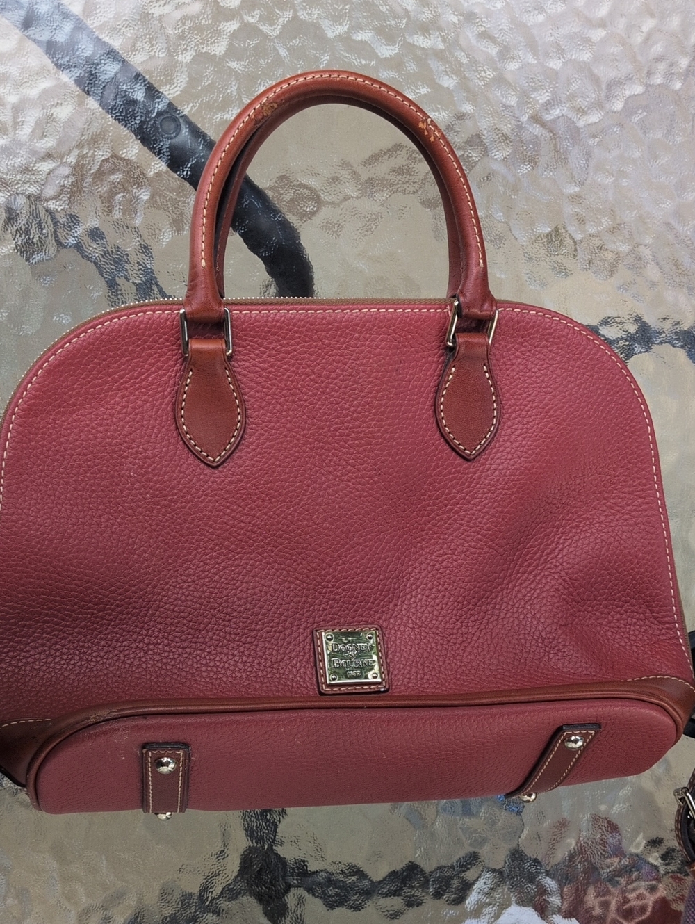 Dooney & Bourke Rose Red Pebbled Leather Satchel